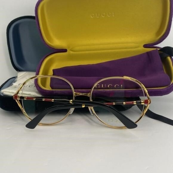 New Authentic Gucci Demo Round Ladies Eyeglasses GG0596OA 003 58 - Picture 7 of 9